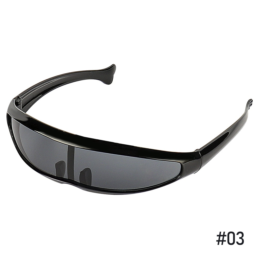 Futuristic Cyborg Cosplay Sunglasses, Plastic Frame, Polycarbonate Lenses