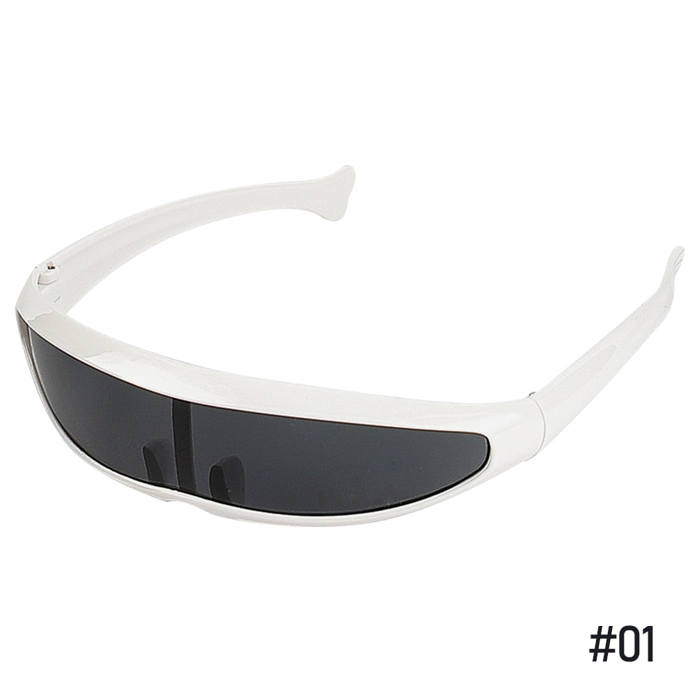 Futuristic Cyborg Cosplay Sunglasses, Plastic Frame, Polycarbonate Lenses
