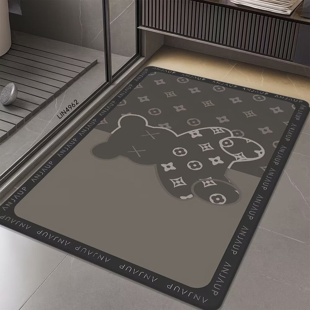 Geometric Hexagonal Pattern Bath Mat | Thrascher