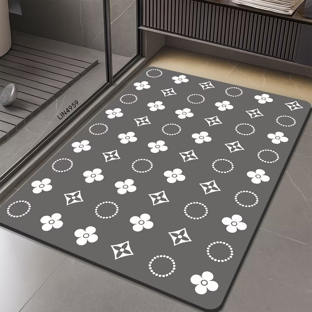 Geometric Hexagonal Pattern Bath Mat | Thrascher