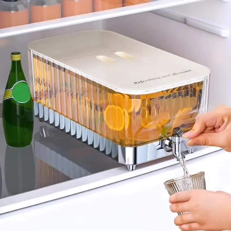 Glass Beverage Dispenser with Clamp Lid, Spout, 5.3L Capacity
