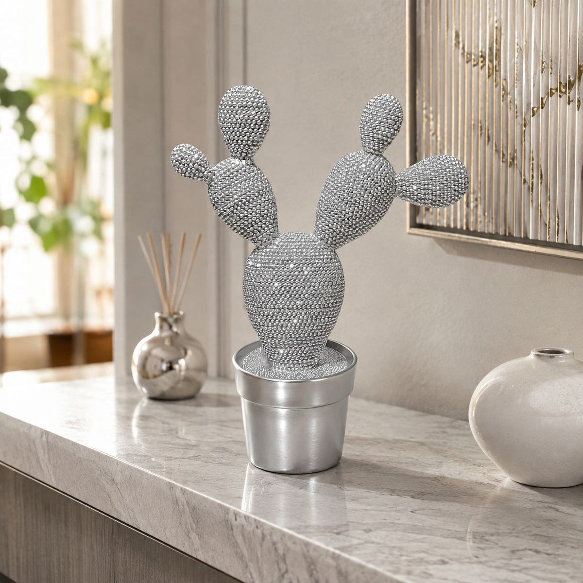 Glittering Cactus Decoration Figure | Thrascher