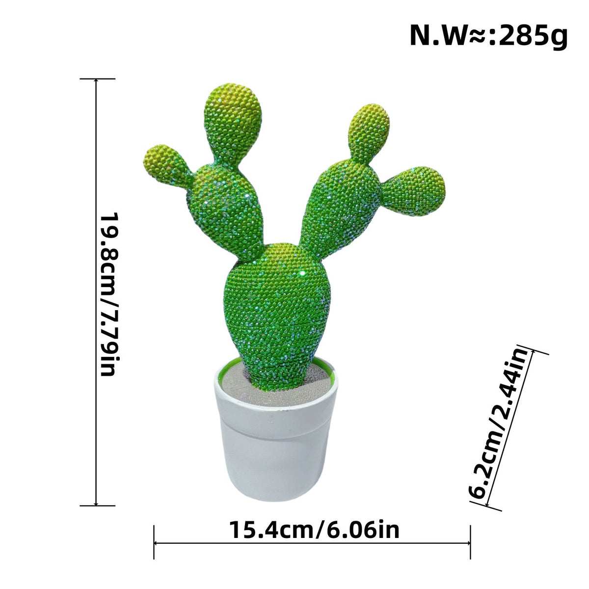 Glittering Cactus Decoration Figure | Thrascher