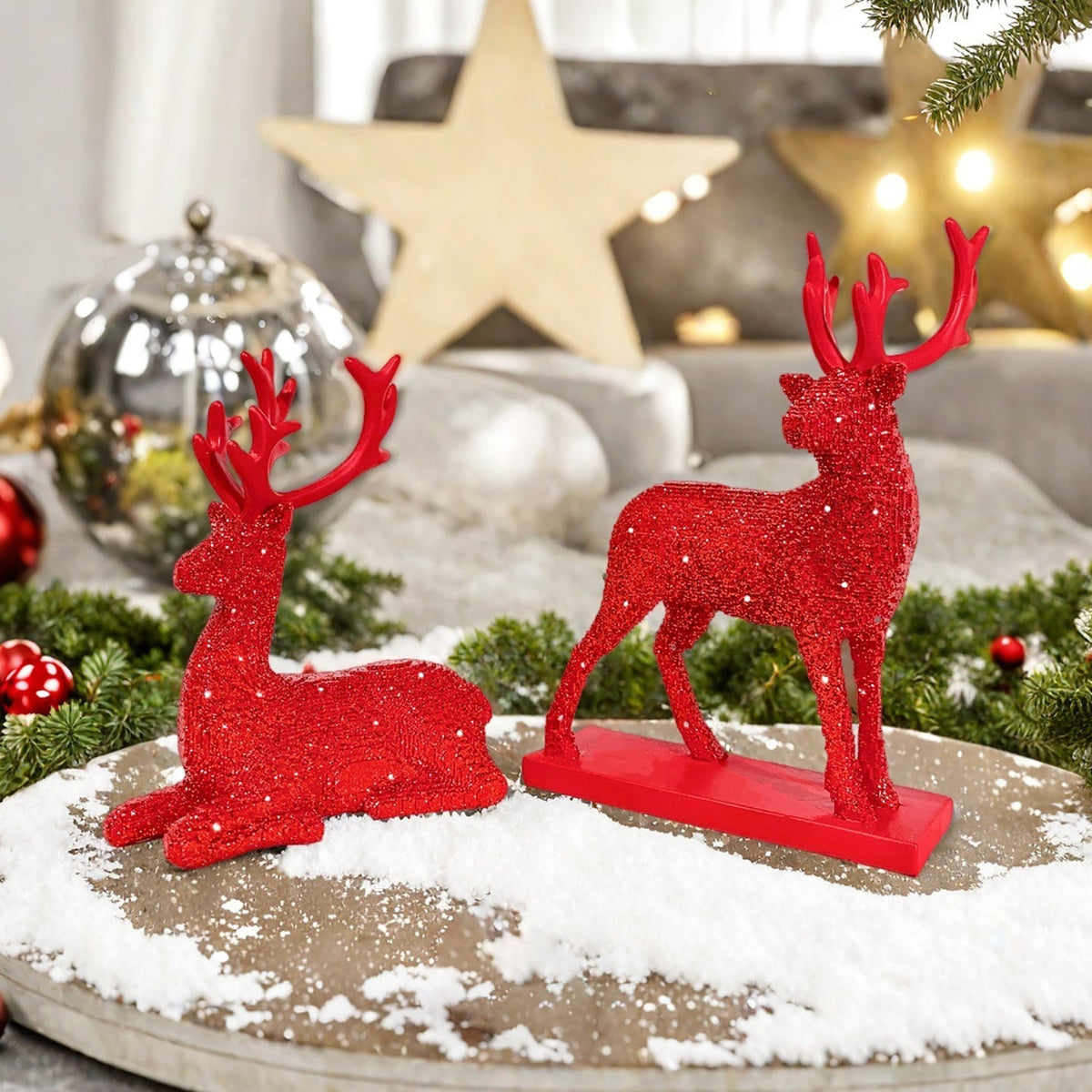 Glittering Reindeer Decorative Figure | Thrascher