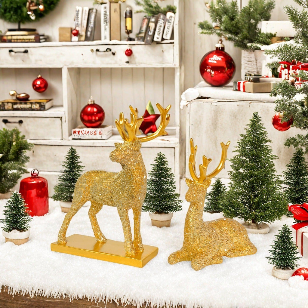 Glittering Reindeer Decorative Figure | Thrascher