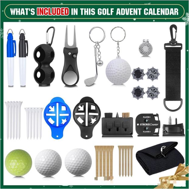 Golf-Themed Advent Calendar Gift Set with Compartments for Indoor Display, view 5
