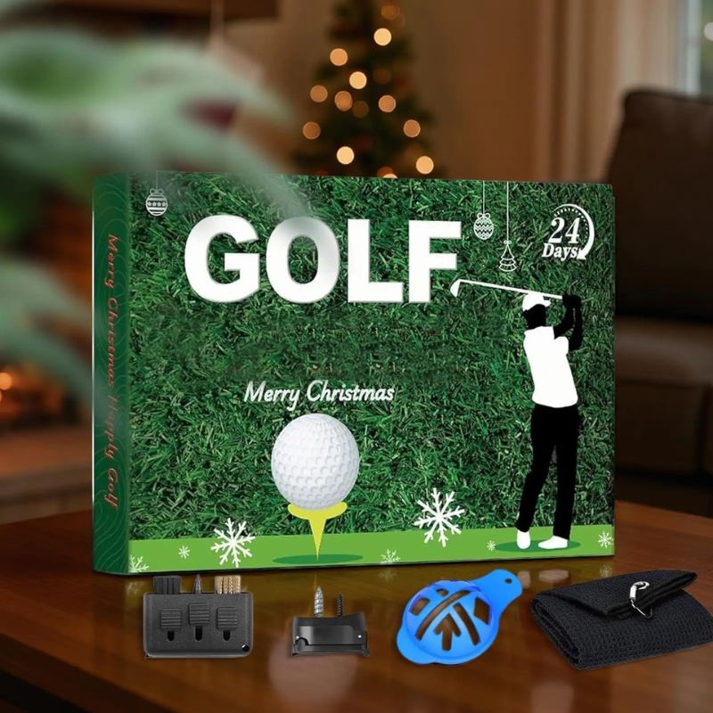 Golf-Themed Advent Calendar Gift Set with Compartments for Indoor Display
