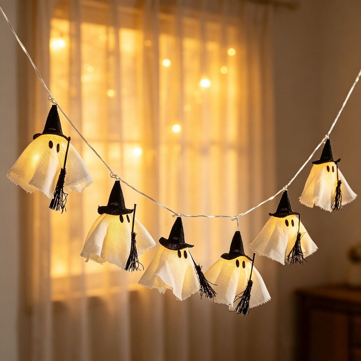 Halloween Ghost Witch LED String Lights Garland | Thrascher