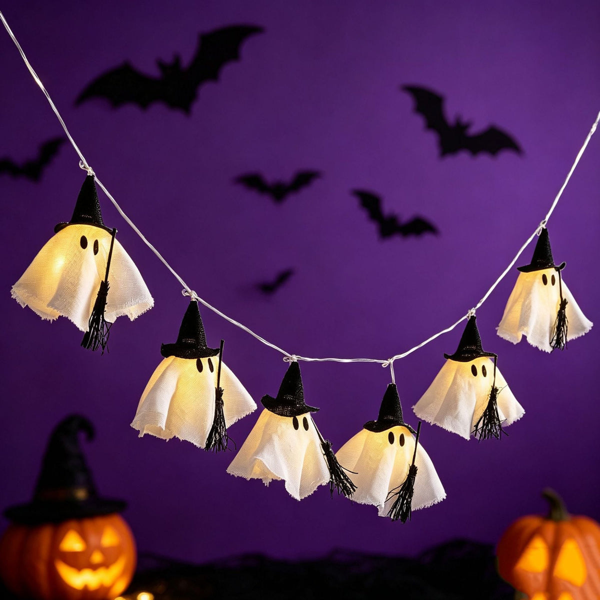 Halloween LED Ghost Witch Light String Garland | Thrascher