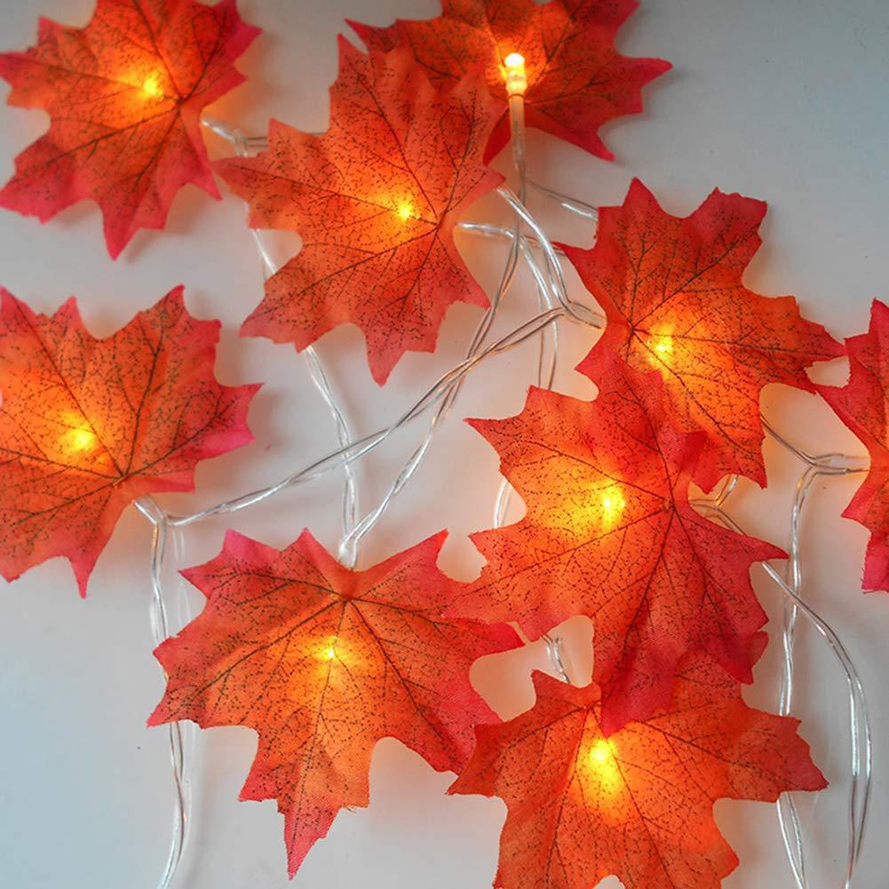 Halloween LED Pumpkin Lantern and Maple Leaf Decorative Fairy Lights | Thrascher