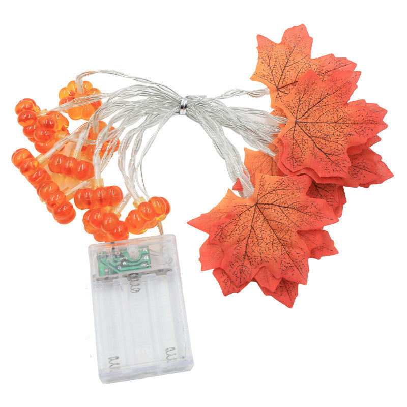 Halloween LED Pumpkin Lantern and Maple Leaf Decorative Fairy Lights | Thrascher