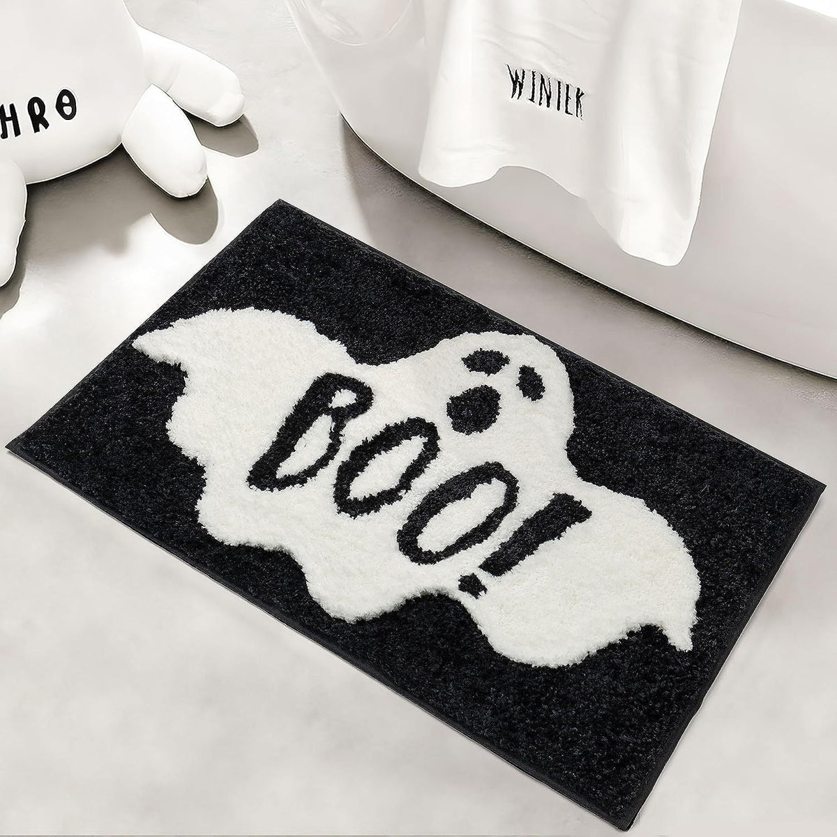 Halloween-Themed Ghost Bath Mat | Thrascher