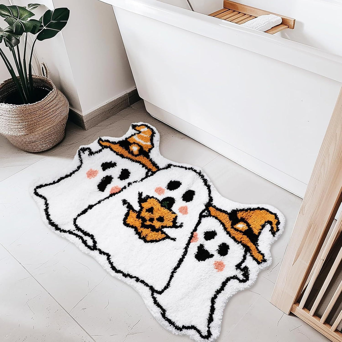 Halloween-Themed Ghost Bath Mat | Thrascher