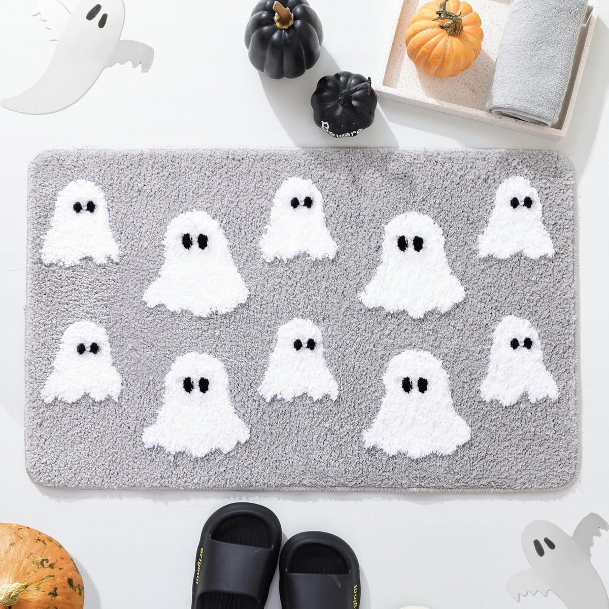 Halloween-Themed Ghost Bath Mat | Thrascher