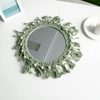 Hand-Knotted Mirror with Macrame Border | Thrascher