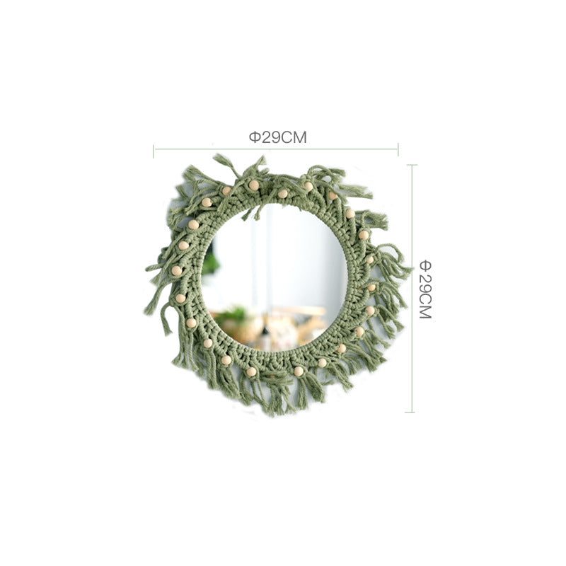 Hand-Knotted Mirror with Macrame Border | Thrascher