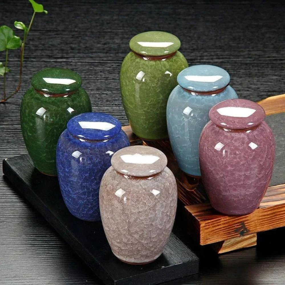 Hand-Painted Ceramic Pet Urn for Small Pets, 300 ml, 4.7 in H, view 2