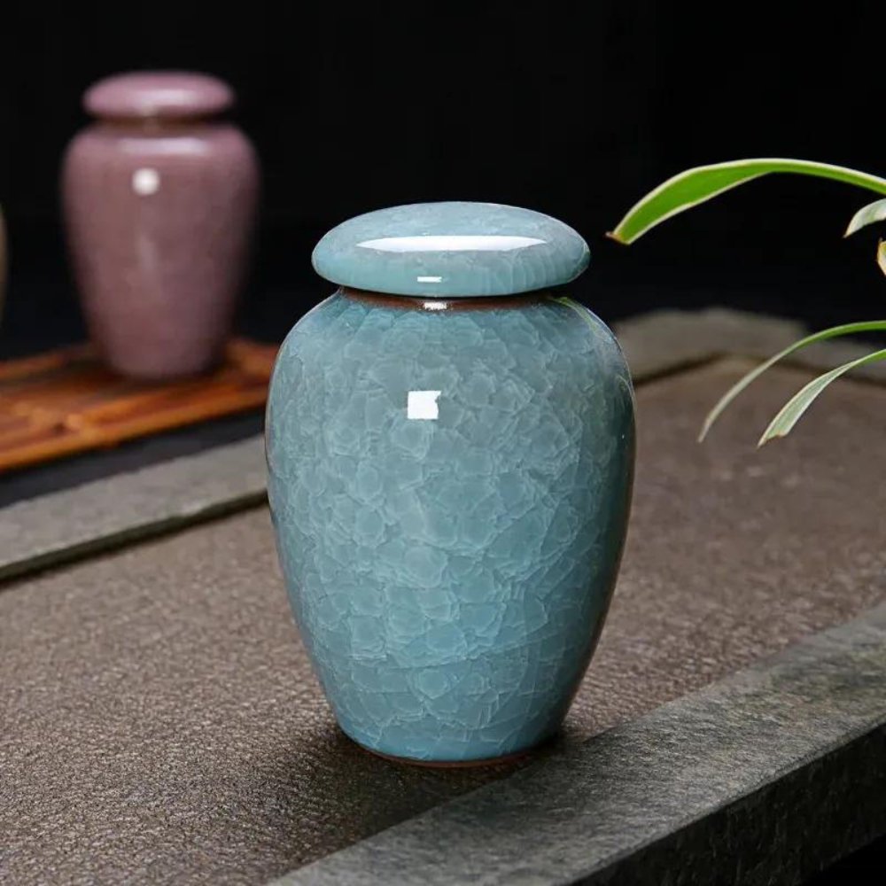 Hand-Painted Ceramic Pet Urn for Small Pets, 300 ml, 4.7 in H, view 7