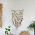 Hand-Woven Macrame Wall Hanging with Decorative Tassels | Thrascher