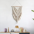 Hand-Woven Macrame Wall Hanging with Decorative Tassels | Thrascher