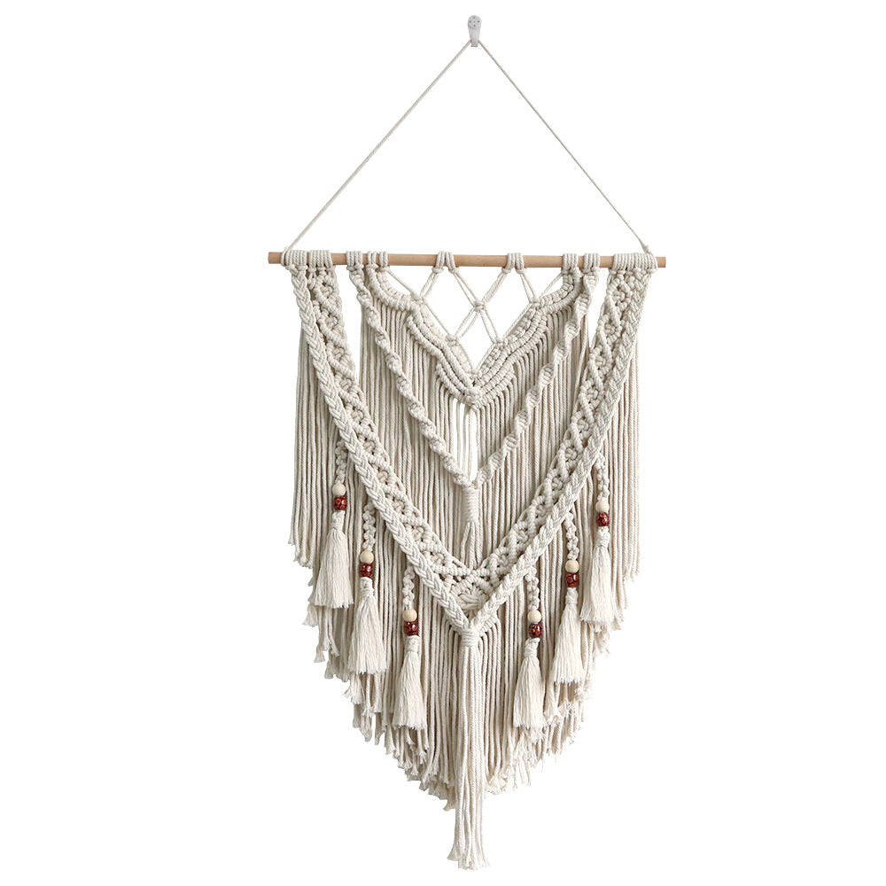 Hand-Woven Macrame Wall Hanging with Decorative Tassels | Thrascher