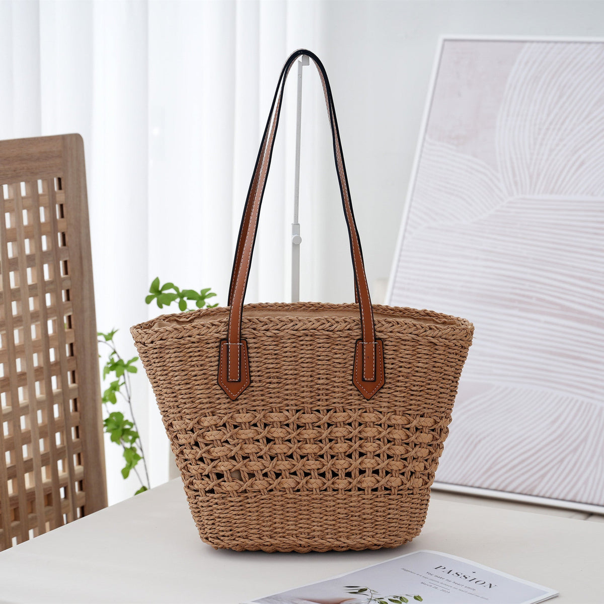 Handbag Beige Brown Modern Design | Thrascher