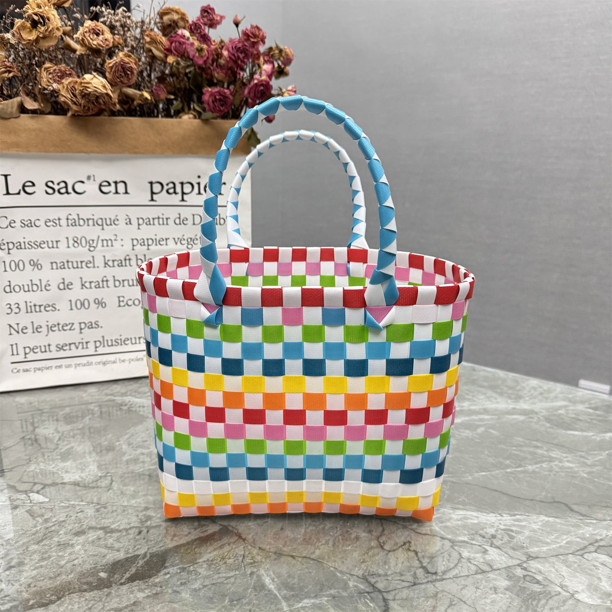 Handbag Yellow White Beige | Thrascher
