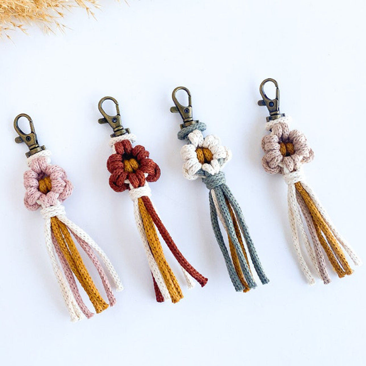 Handcrafted Macrame Flower Keychain | Thrascher