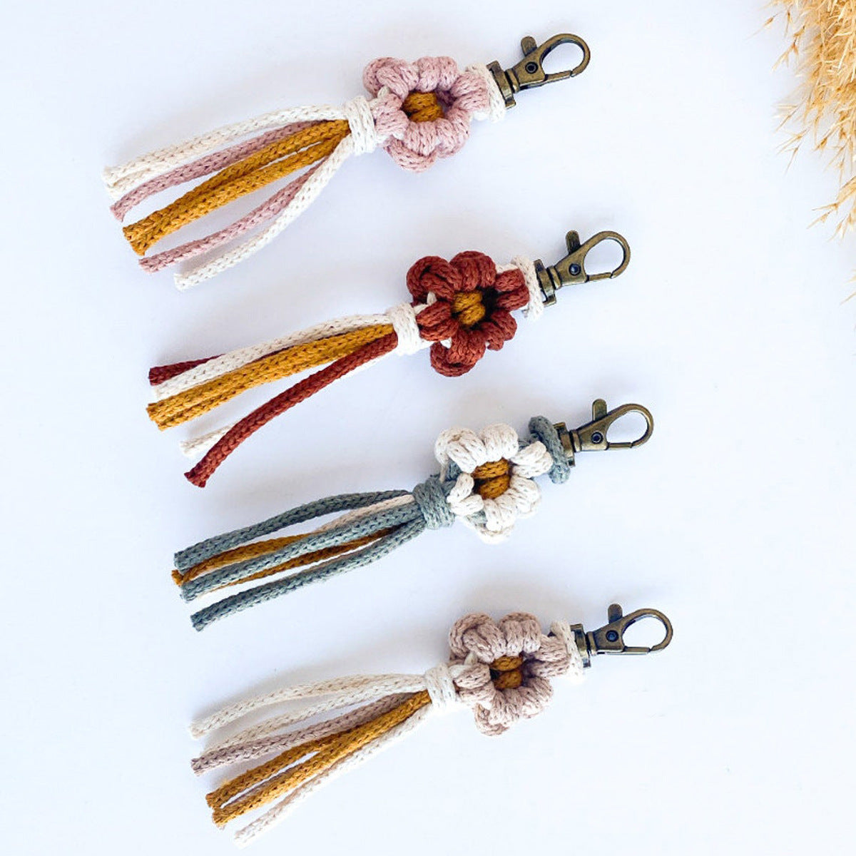 Handcrafted Macrame Flower Keychain | Thrascher