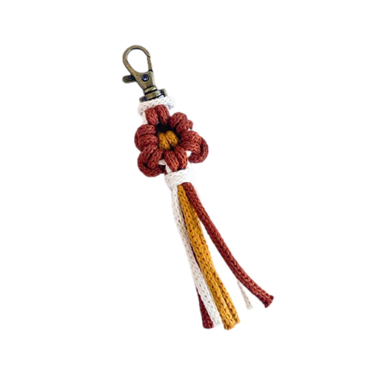 Handcrafted Macrame Flower Keychain | Thrascher