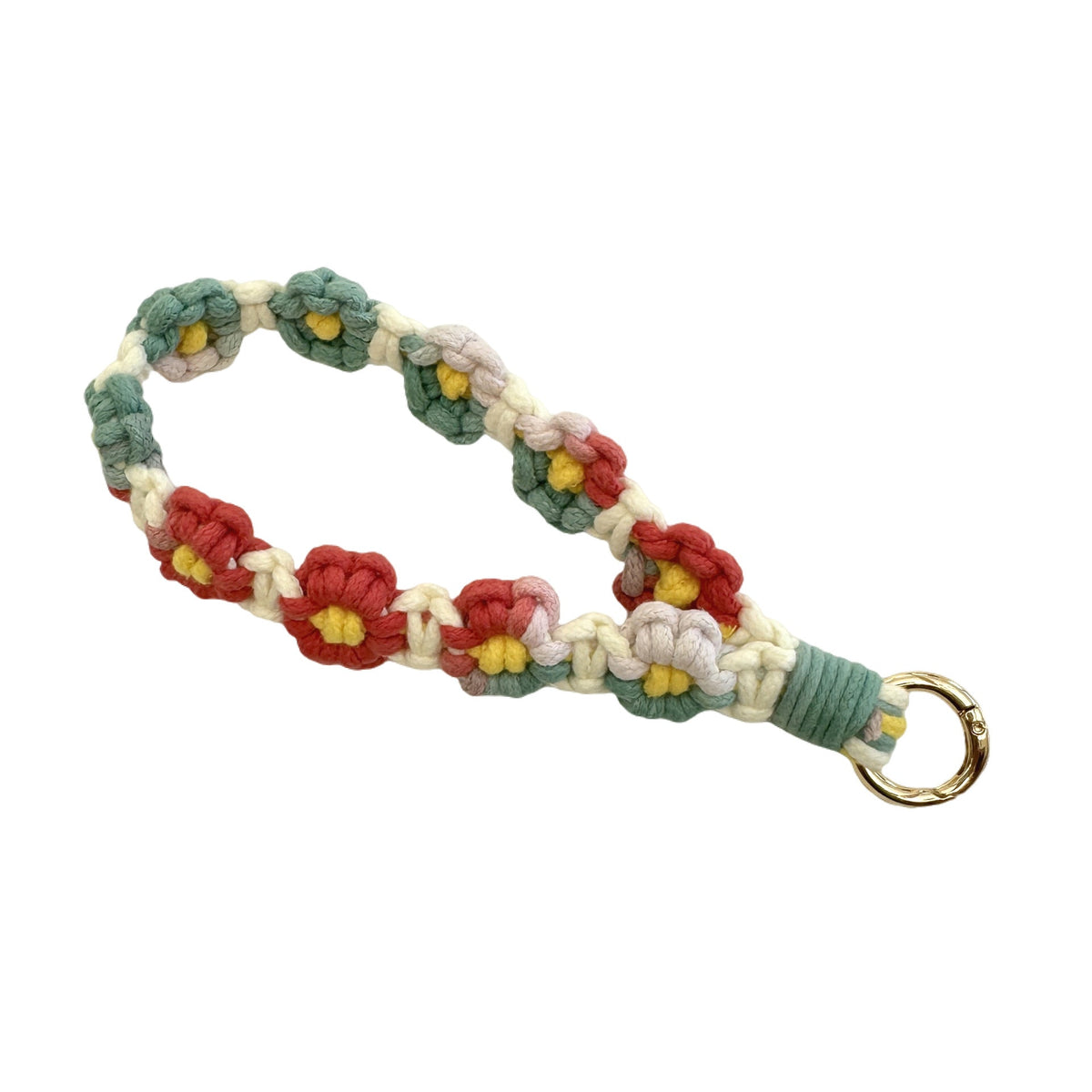 Handcrafted Macrame Keychain Holder Red | Thrascher