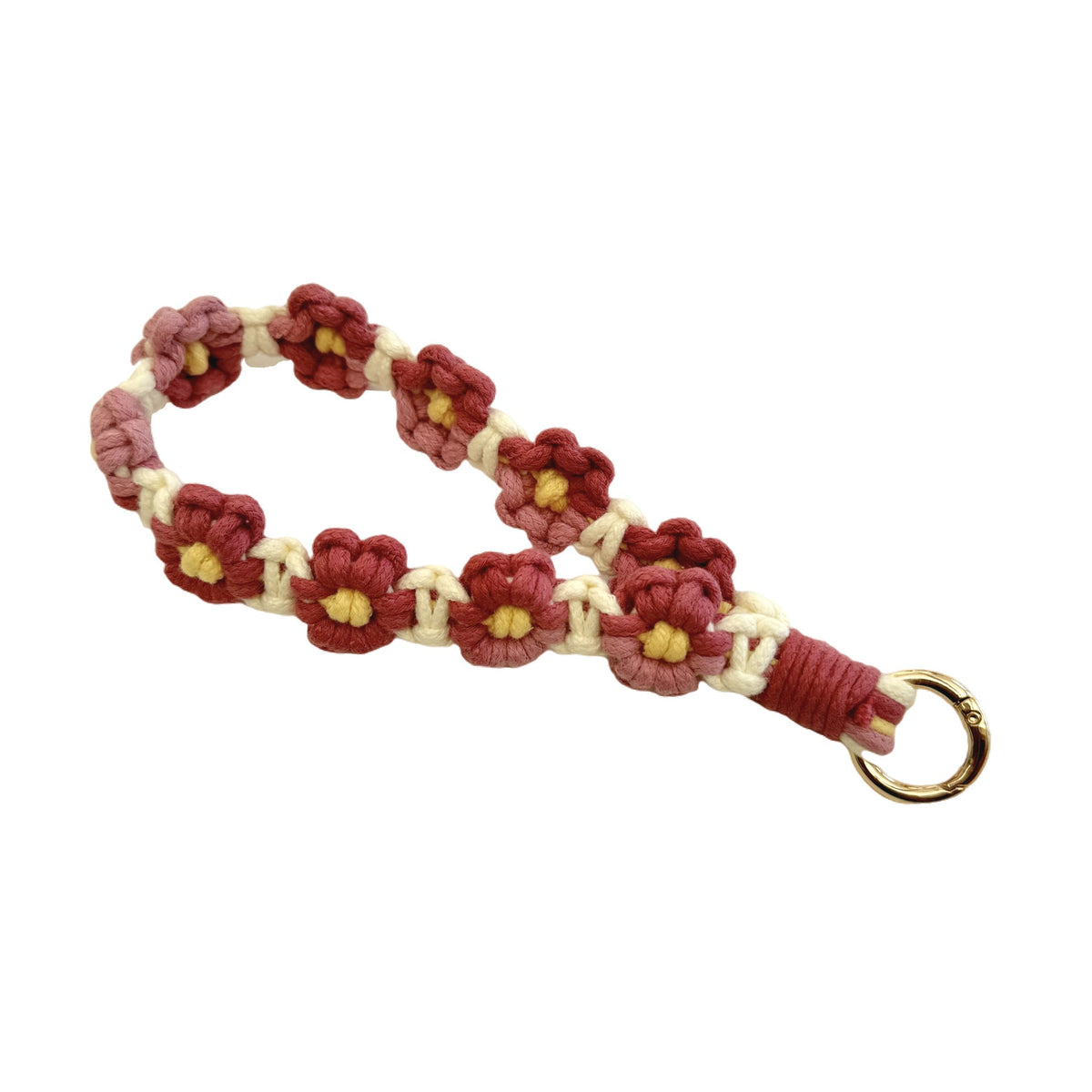 Handcrafted Macrame Keychain Holder Red | Thrascher