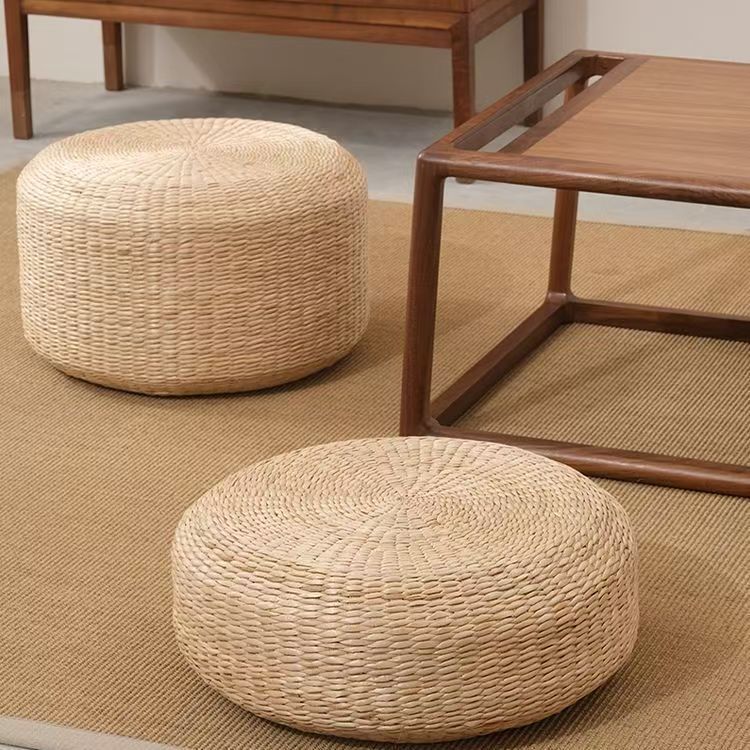 Handcrafted Natural Fiber Pouf | Thrascher