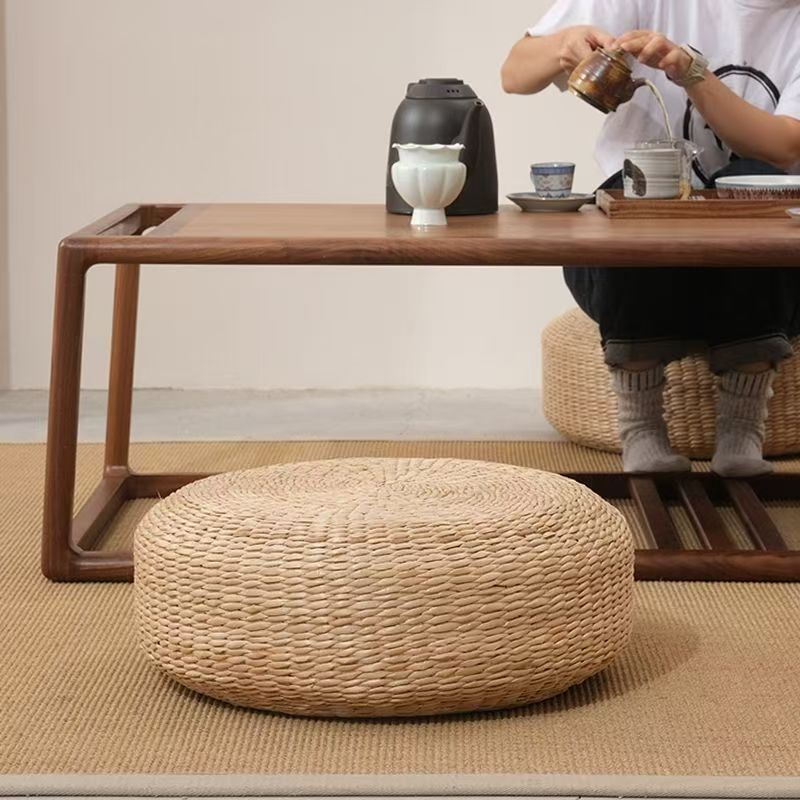 Handcrafted Natural Fiber Pouf | Thrascher