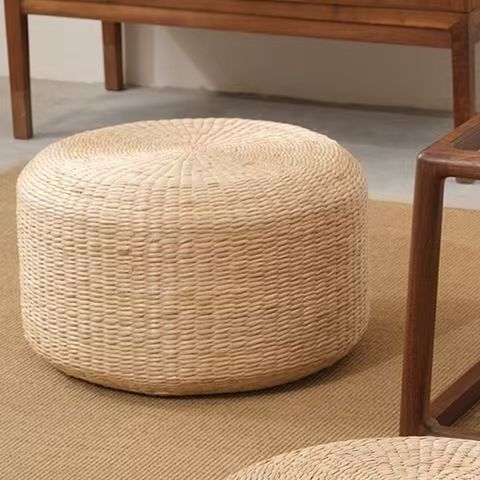 Handcrafted Natural Fiber Pouf | Thrascher