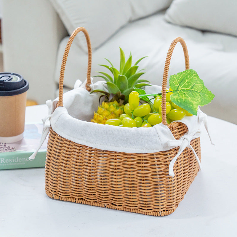 Handcrafted Rattan Basket with Removable Inner Lining | Thrascher