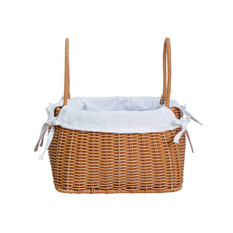 Handcrafted Rattan Basket with Removable Inner Lining | Thrascher
