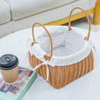 Handcrafted Rattan Basket with Removable Inner Lining | Thrascher