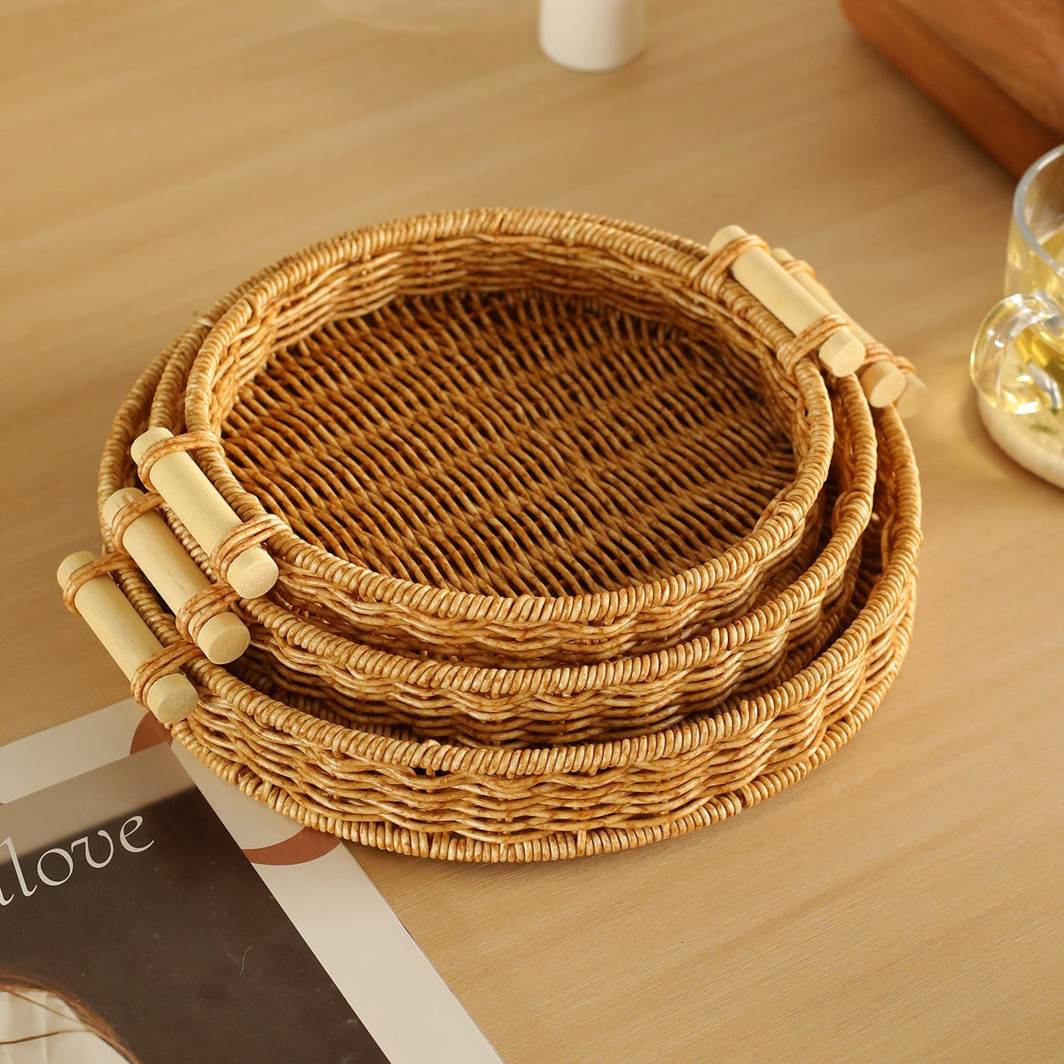 Handcrafted Rattan Serving Tray | Thrascher