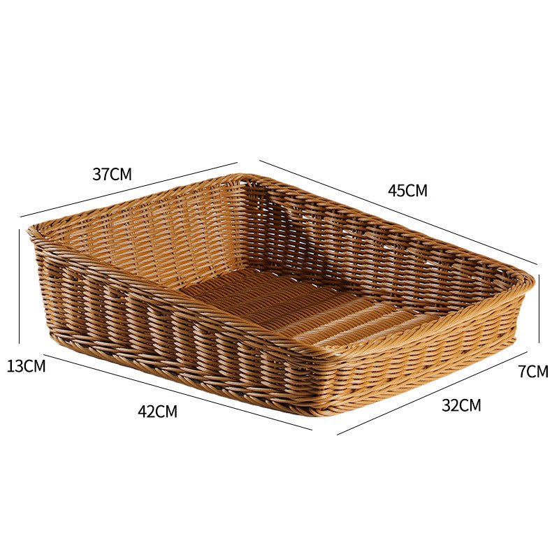Handcrafted Rectangular Rattan Storage Basket | Thrascher