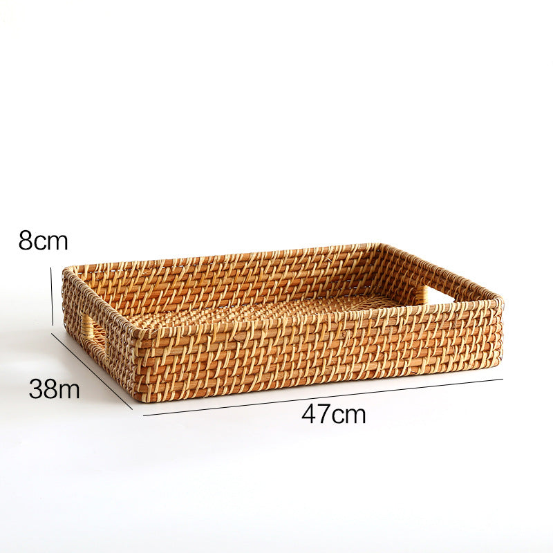 Handcrafted Rectangular Woven Serving Tray | Thrascher