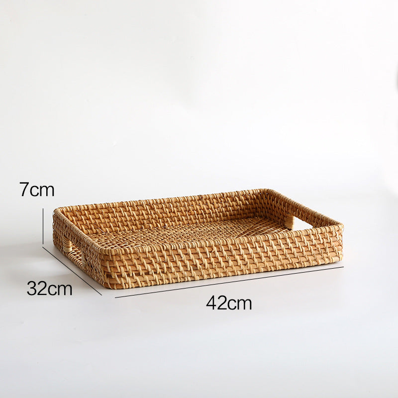 Handcrafted Rectangular Woven Serving Tray | Thrascher