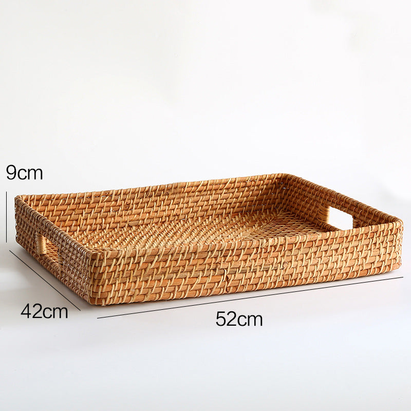 Handcrafted Rectangular Woven Serving Tray | Thrascher