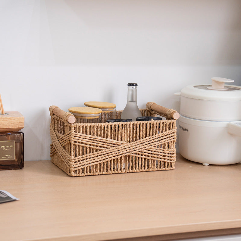 Handcrafted Storage Basket made of Braided Natural Material | Thrascher