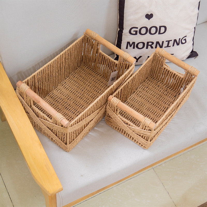 Handcrafted Storage Basket made of Braided Natural Material | Thrascher