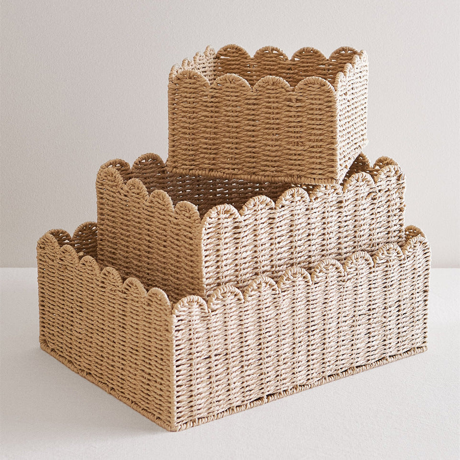 Handcrafted Storage Basket with Curved Edge | Thrascher