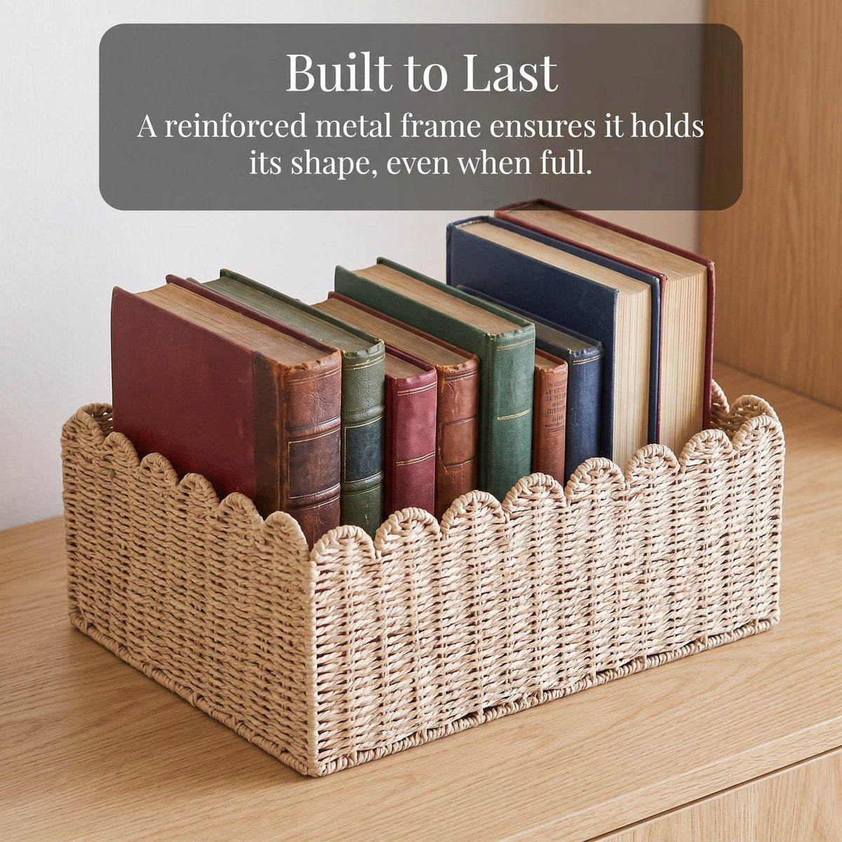 Handcrafted Storage Basket with Curved Edge | Thrascher