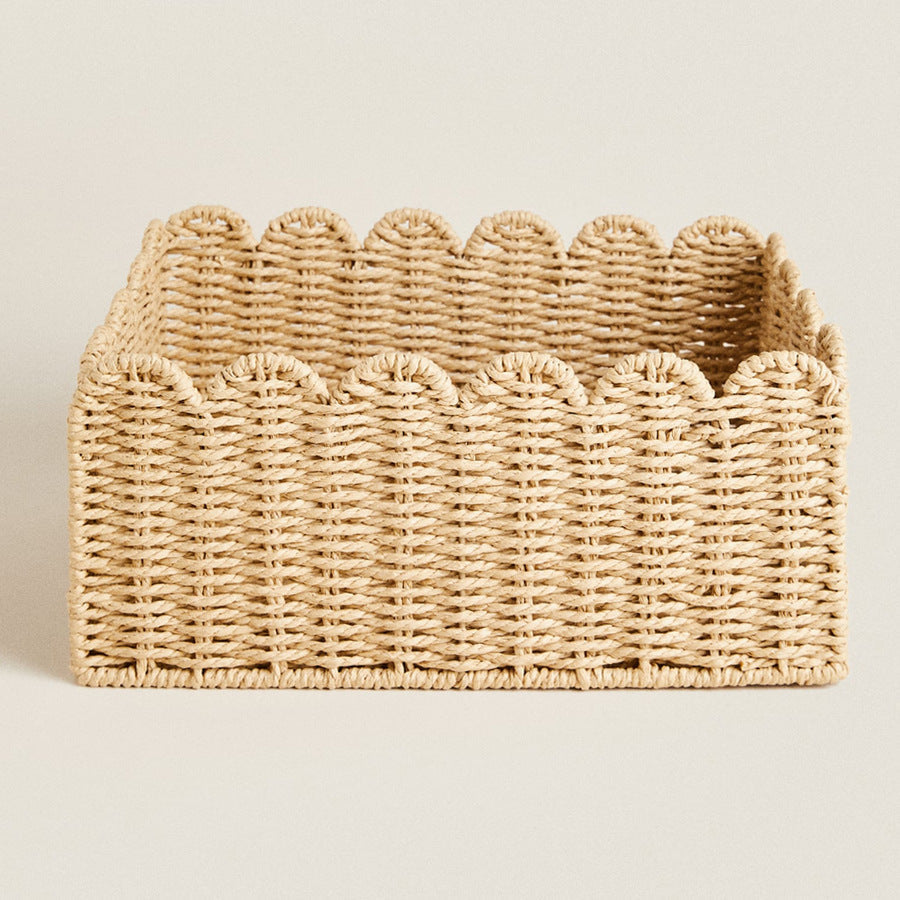 Handcrafted Storage Basket with Curved Edge | Thrascher
