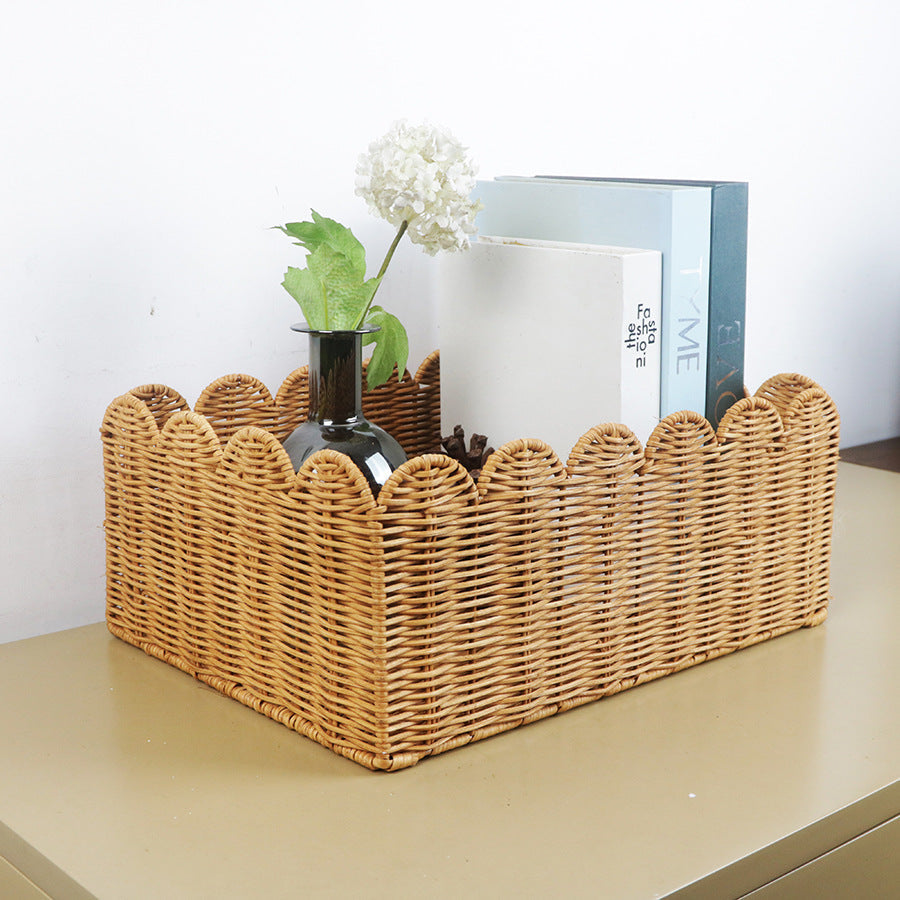 Handcrafted Storage Basket with Curved Edge | Thrascher