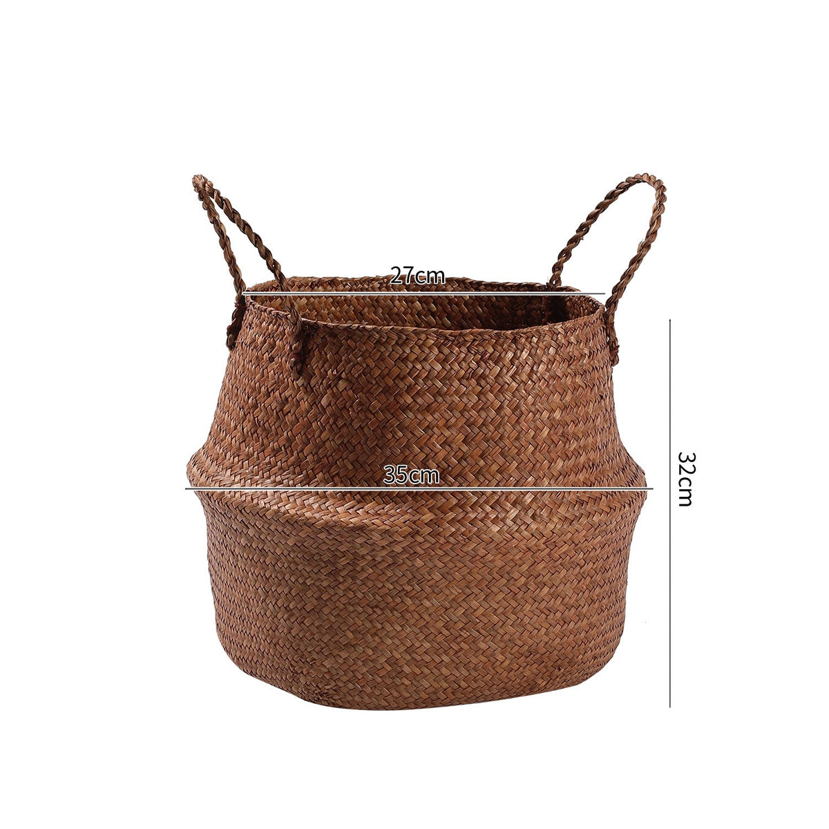 Handcrafted Woven Storage Bucket Orange Coffee | Thrascher